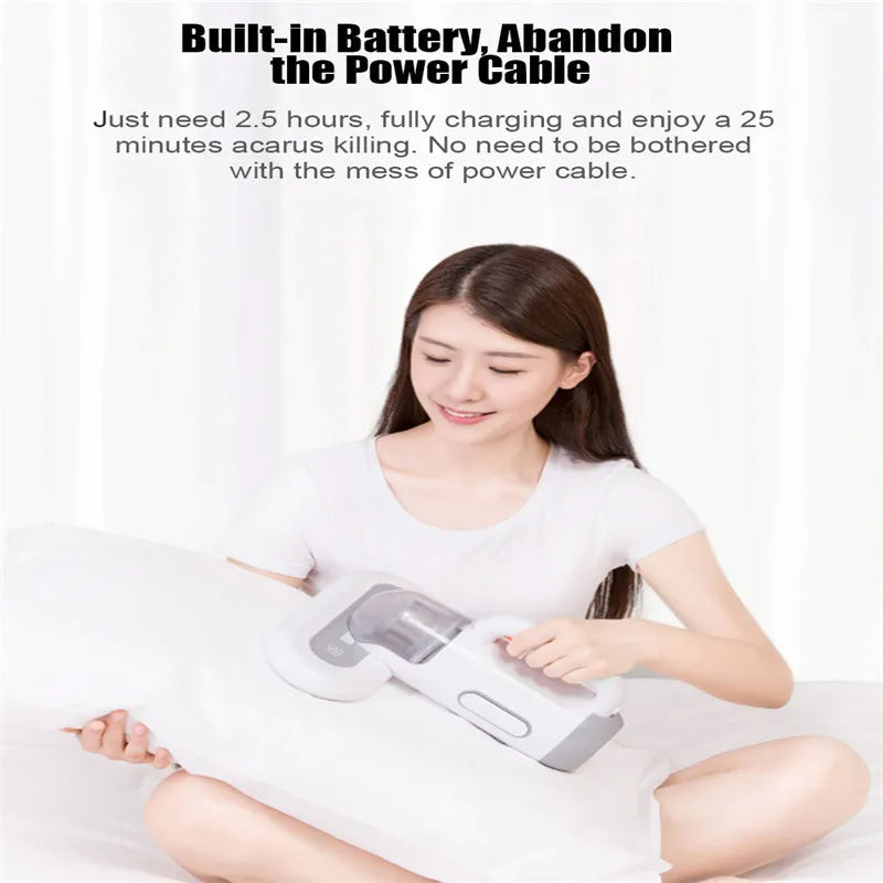 Aspirador antiácaros de mano con luz UV para el hogar