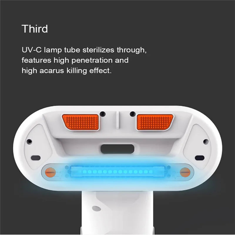 Aspirador antiácaros de mano con luz UV para el hogar
