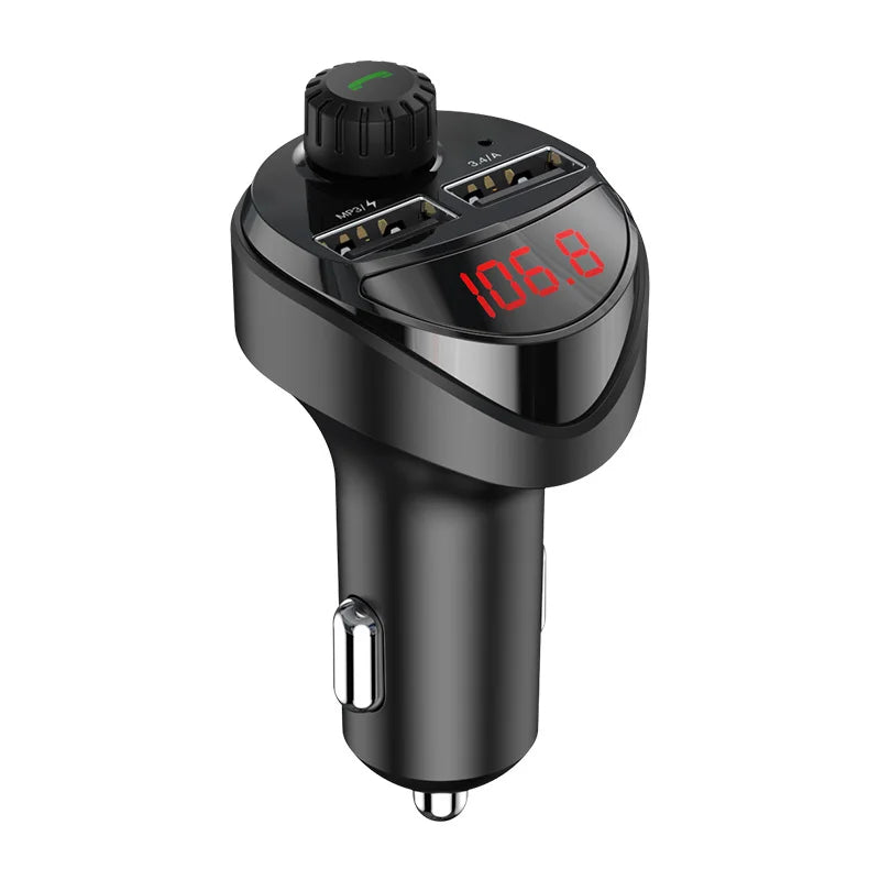 Transmisor FM Bluetooth para coche con cargador USB – Música y carga sin cables